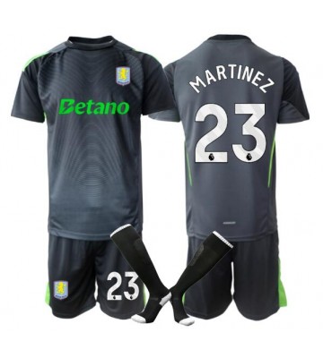 Aston Villa Emiliano Martinez #23 Goalkeeper Replica Home Stadium Kit for Kids 2025-26 Short Sleeve (+ pants)
